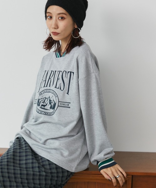 Auntie Rosa Holiday(アンティローザホリデー)の「リブラインVネックスウェットプルオーバー(スウェット・レディース・グレー/チャコールグレー/ボルドー・FREE)」の9枚目の写真