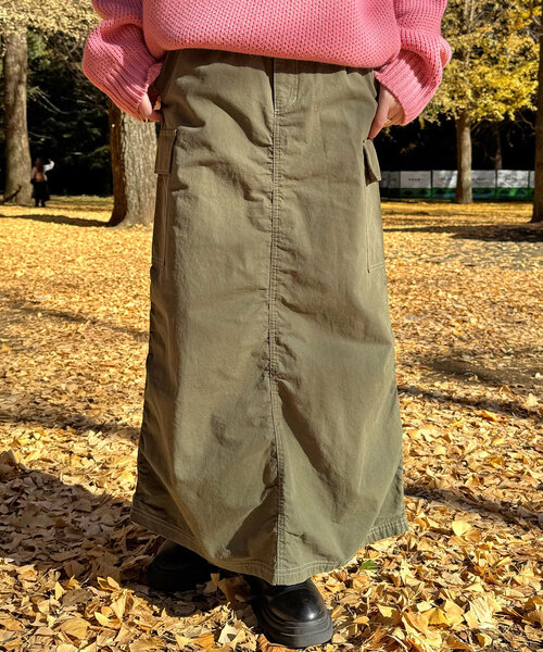 CIAOPANIC(チャオパニック)の「【UNESS/ユーネス】ギャザーカーゴスカート(スカート・レディース・カーキ・MEDIUM/SMALL)」の2枚目の写真