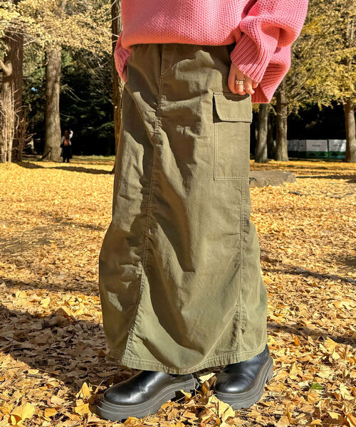 CIAOPANIC(チャオパニック)の「【UNESS/ユーネス】ギャザーカーゴスカート(スカート・レディース・カーキ・MEDIUM/SMALL)」の3枚目の写真