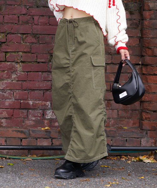 CIAOPANIC(チャオパニック)の「【UNESS/ユーネス】ギャザーカーゴスカート(スカート・レディース・カーキ・MEDIUM/SMALL)」の7枚目の写真