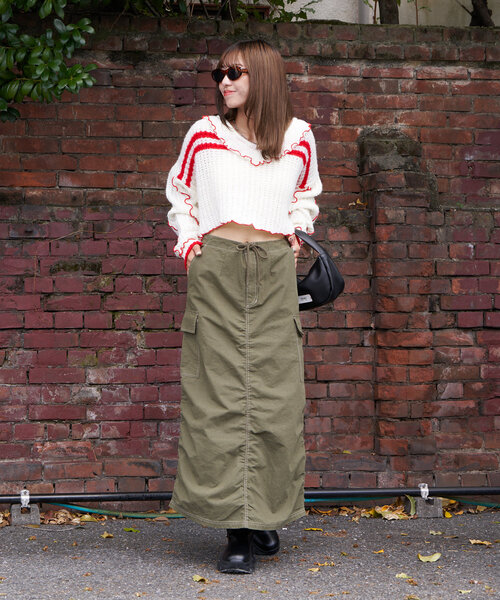 CIAOPANIC(チャオパニック)の「【UNESS/ユーネス】ギャザーカーゴスカート(スカート・レディース・カーキ・MEDIUM/SMALL)」の10枚目の写真