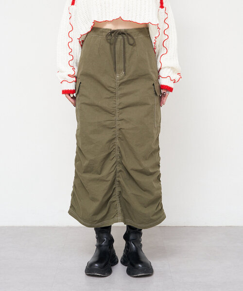 CIAOPANIC(チャオパニック)の「【UNESS/ユーネス】ギャザーカーゴスカート(スカート・レディース・カーキ・MEDIUM/SMALL)」の13枚目の写真