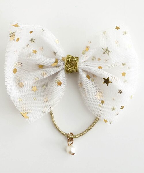 apres les cours（アプレレクール）の「チュールリボンヘアゴム（ヘアゴム・キッズ・ブラック/オフホワイト・FREE）」の10枚目の写真