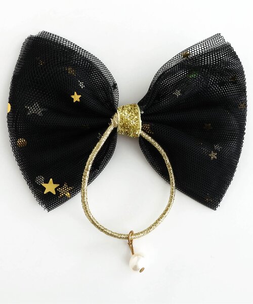 apres les cours（アプレレクール）の「チュールリボンヘアゴム（ヘアゴム・キッズ・ブラック/オフホワイト・FREE）」の12枚目の写真