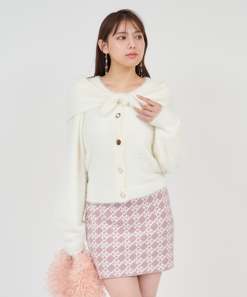ROYAL PARTY(ロイヤルパーティー)の「マルチボタンラメシャギーカーデトップス(カーディガン/ボレロ・レディース・ブラウン/オフホワイト/ブラック・FREE)」の14枚目の写真