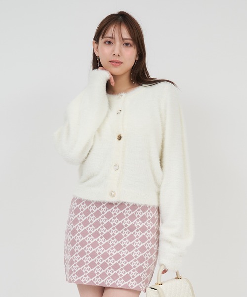 ROYAL PARTY(ロイヤルパーティー)の「マルチボタンラメシャギーカーデトップス(カーディガン/ボレロ・レディース・ブラウン/オフホワイト/ブラック・FREE)」の15枚目の写真