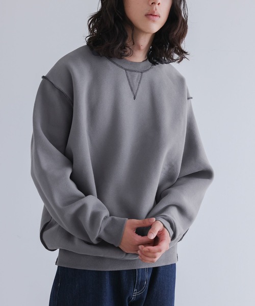 n'OrLABEL(ノアールレーベル)の「裏起毛配色ステッチプルオーバー(スウェット・メンズ・ブラック/グレー・M/L)」の5枚目の写真