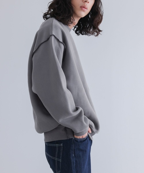 n'OrLABEL(ノアールレーベル)の「裏起毛配色ステッチプルオーバー(スウェット・メンズ・ブラック/グレー・M/L)」の4枚目の写真