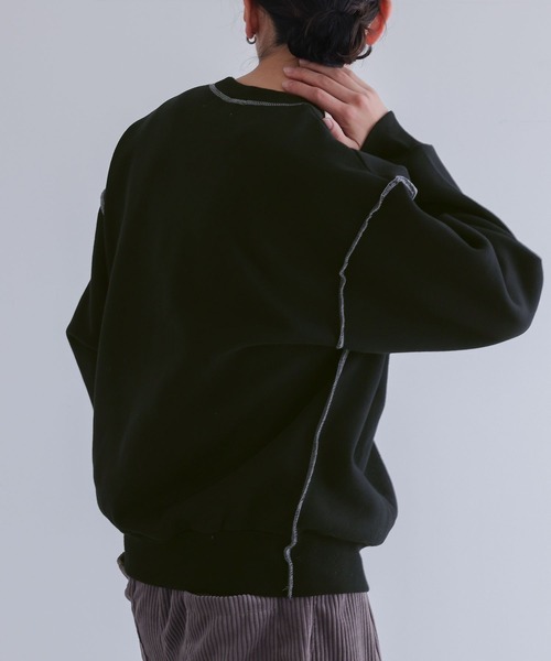 n'OrLABEL(ノアールレーベル)の「裏起毛配色ステッチプルオーバー(スウェット・メンズ・ブラック/グレー・M/L)」の13枚目の写真