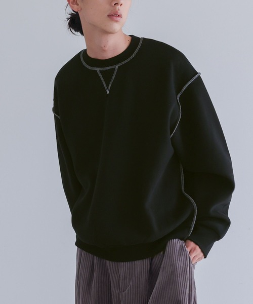 n'OrLABEL(ノアールレーベル)の「裏起毛配色ステッチプルオーバー(スウェット・メンズ・ブラック/グレー・M/L)」の11枚目の写真