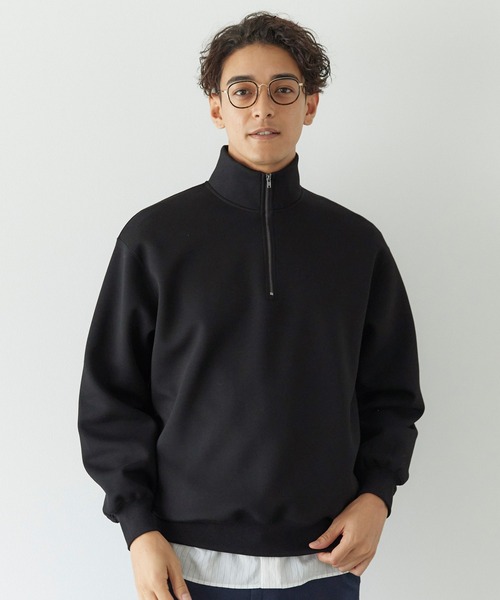 coca（coca）（コカ）の「ハリ感ソフトスウェット ハーフジップトップス（スウェット・メンズ・ブラック/ダークベージュ・L/M/XL）」の12枚目の写真