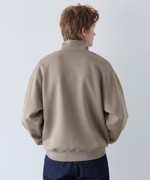 coca（coca）（コカ）の「ハリ感ソフトスウェット ハーフジップトップス（スウェット・メンズ・ブラック/ダークベージュ・L/M/XL）」の7枚目の写真