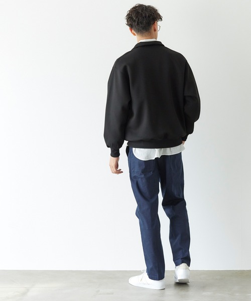 coca（coca）（コカ）の「ハリ感ソフトスウェット ハーフジップトップス（スウェット・メンズ・ブラック/ダークベージュ・L/M/XL）」の11枚目の写真