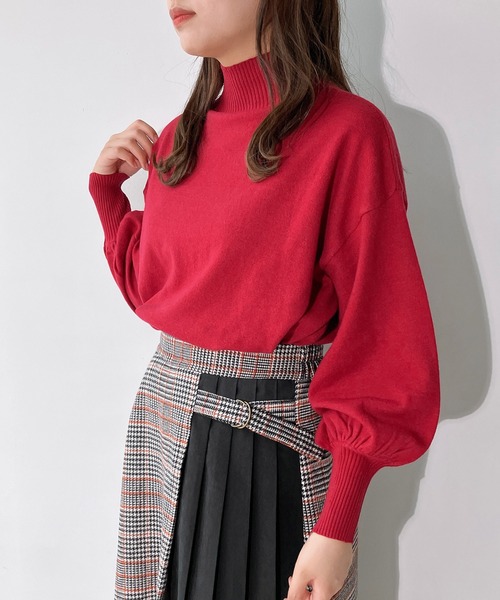 AS KNOW AS plus（アズノゥアズプラス）の「◇マシュマロカラーハイネックニットプルオーバー（ニット/セーター・レディース・ライトグレー/レッド/ホワイト系/ブラック/オフホワイト/ダークグリーン/ブルー・FREE）」の15枚目の写真