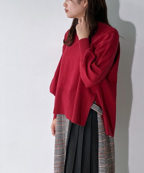 AS KNOW AS plus（アズノゥアズプラス）の「◇マシュマロカラーハイネックニットプルオーバー（ニット/セーター・レディース・ライトグレー/レッド/ホワイト系/ブラック/オフホワイト/ダークグリーン/ブルー・FREE）」の17枚目の写真