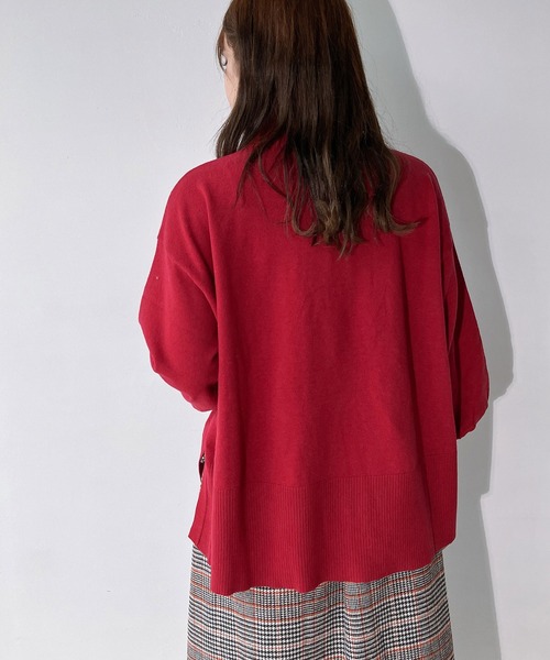 AS KNOW AS plus（アズノゥアズプラス）の「◇マシュマロカラーハイネックニットプルオーバー（ニット/セーター・レディース・ライトグレー/レッド/ホワイト系/ブラック/オフホワイト/ダークグリーン/ブルー・FREE）」の19枚目の写真