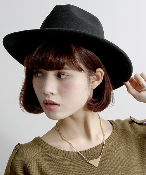 WEGO（ウィゴー）の「WEGO/ツバ広ハット（ハット・レディース・ブラック/ブラウン/ワイン/カーキ/ネイビー/ベージュ/オレンジ/ライトベージュ/グレイッシュベージュ・FREE）」の2枚目の写真