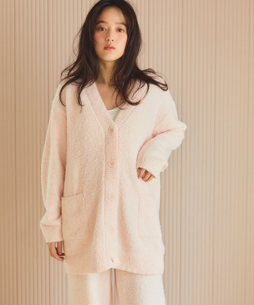 cross marche(クロスマルシェ)の「【LAFUKU/ラフク】もちふわマシュマロニット/カラーネップニットVネックカーディガン/ルームウェア(上下別売り)(ルームウェア/パジャマ・レディース・サーモンピンク/モカ/オフホワイト/サックスブルー/グレー・M/L/S/3L/LL)」の13枚目の写真