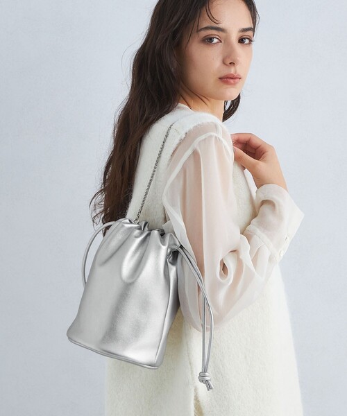 green label relaxing（グリーンレーベルリラクシング）の「ドロスト 2WAY バッグ（ショルダーバッグ・レディース・シルバー/ブラック/ベージュ・FREE）」の5枚目の写真