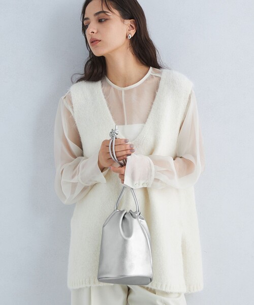 green label relaxing（グリーンレーベルリラクシング）の「ドロスト 2WAY バッグ（ショルダーバッグ・レディース・シルバー/ブラック/ベージュ・FREE）」の6枚目の写真