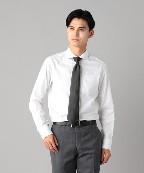 COMME CA MEN(コムサメン)の「コットンヘリンボーン カッタウェイカラードレスシャツ (ホワイト)(シャツ/ブラウス・メンズ・ホワイト・M/L/S)」の11枚目の写真