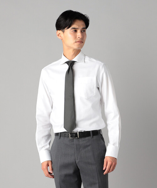 COMME CA MEN(コムサメン)の「コットンヘリンボーン カッタウェイカラードレスシャツ (ホワイト)(シャツ/ブラウス・メンズ・ホワイト・M/L/S)」の12枚目の写真