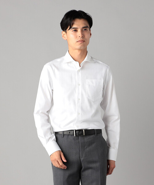 COMME CA MEN(コムサメン)の「コットンヘリンボーン カッタウェイカラードレスシャツ (ホワイト)(シャツ/ブラウス・メンズ・ホワイト・M/L/S)」の13枚目の写真