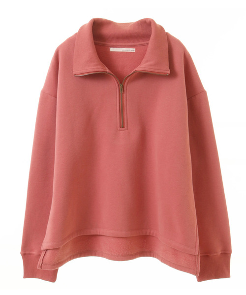 MELROSE claire（メルローズ クレール）の「【裏起毛＋リブ使いのハーフジッププルオーバー】（Tシャツ/カットソー・レディース・ピンク/ダークネイビー/オフホワイト・FREE）」の15枚目の写真