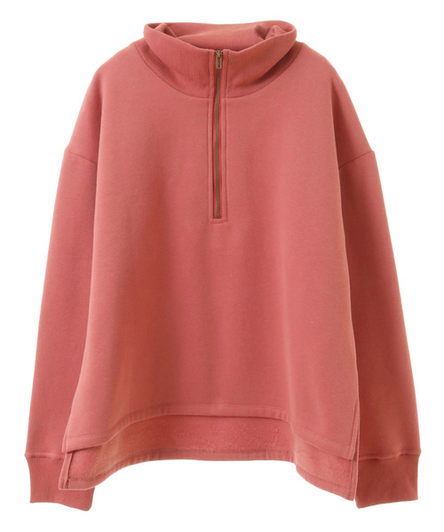 MELROSE claire（メルローズ クレール）の「【裏起毛＋リブ使いのハーフジッププルオーバー】（Tシャツ/カットソー・レディース・ピンク/ダークネイビー/オフホワイト・FREE）」の16枚目の写真
