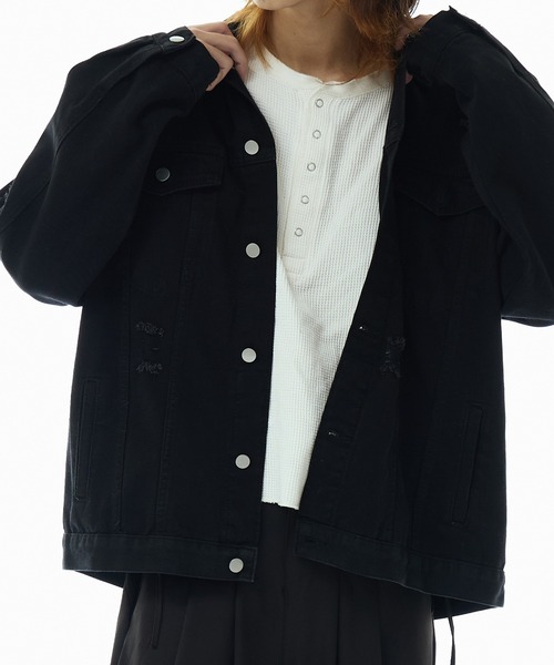 damage tracker denim jacket / ダメージ トラッカーデニムジャケット オーバーサイズ
