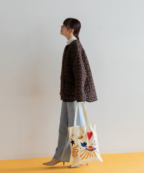 AMERICAN RAG CIE（アメリカンラグシー）の「LEIN 刺繍トートバッグ（トートバッグ・レディース・ホワイト/ブラック・FREE）」の7枚目の写真