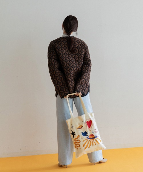 AMERICAN RAG CIE（アメリカンラグシー）の「LEIN 刺繍トートバッグ（トートバッグ・レディース・ホワイト/ブラック・FREE）」の8枚目の写真