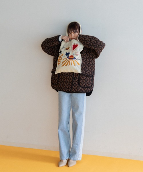 AMERICAN RAG CIE（アメリカンラグシー）の「LEIN 刺繍トートバッグ（トートバッグ・レディース・ホワイト/ブラック・FREE）」の9枚目の写真