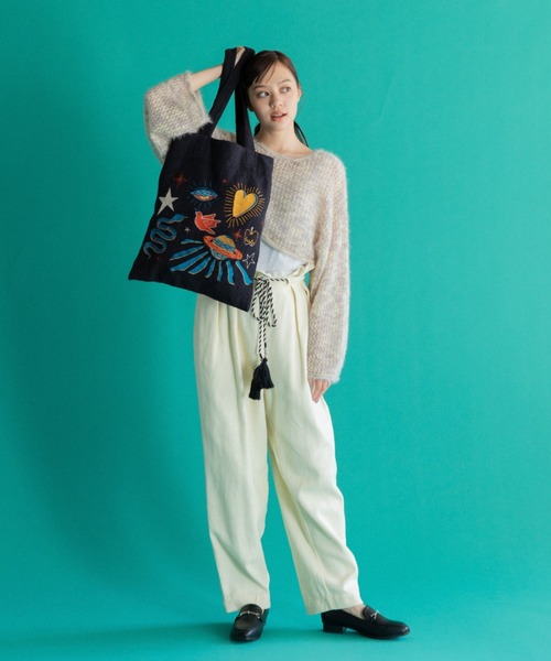 AMERICAN RAG CIE（アメリカンラグシー）の「LEIN 刺繍トートバッグ（トートバッグ・レディース・ホワイト/ブラック・FREE）」の14枚目の写真