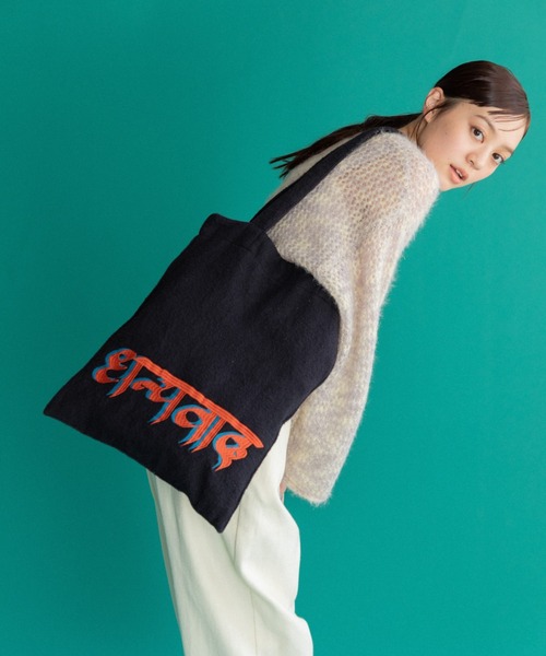 AMERICAN RAG CIE（アメリカンラグシー）の「LEIN 刺繍トートバッグ（トートバッグ・レディース・ホワイト/ブラック・FREE）」の18枚目の写真