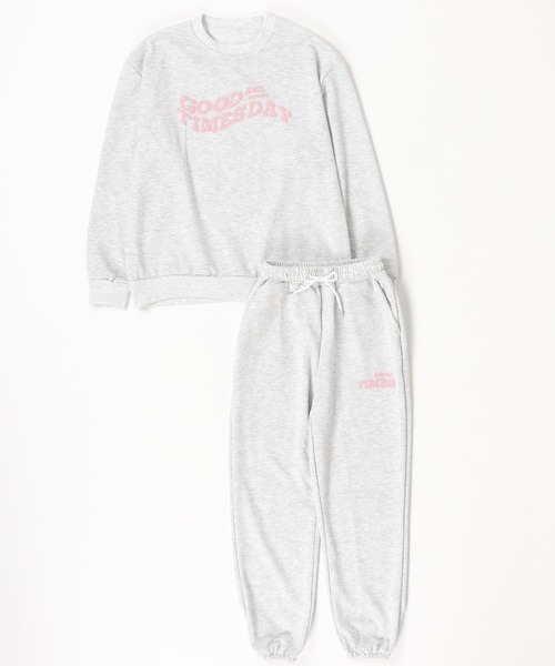 gossip!ロサンゼルス(ゴシップロサンゼルス)の「ビッグシルエットクルースウェット&スウェットワイドパンツ ルームウェア セットアップ 【普段着でもルームウェアでも】(ルームウェア/パジャマ・レディース・グレー・M/L/XL)」の8枚目の写真