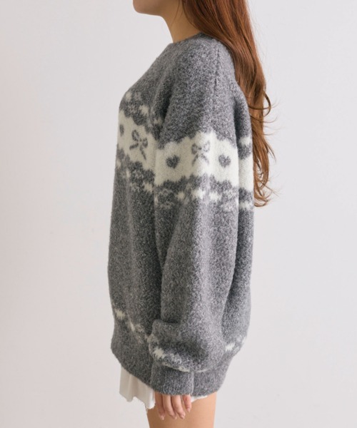 OLIVE des OLIVE（オリーブデオリーブ）の「リボンジャガードニット（ニット/セーター・レディース・オフホワイト/レッド/ブラック・FREE）」の21枚目の写真