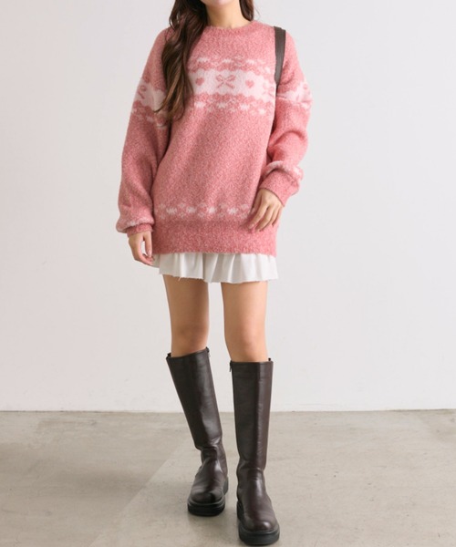 OLIVE des OLIVE（オリーブデオリーブ）の「リボンジャガードニット（ニット/セーター・レディース・オフホワイト/レッド/ブラック・FREE）」の18枚目の写真