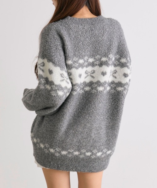 OLIVE des OLIVE（オリーブデオリーブ）の「リボンジャガードニット（ニット/セーター・レディース・オフホワイト/レッド/ブラック・FREE）」の13枚目の写真