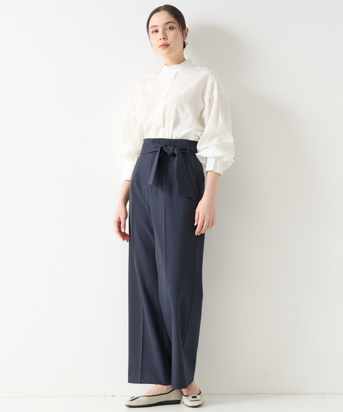 Tiara(ティアラ)の「ハイウエストベルテッドワイドパンツ(セットアップ対応)(その他パンツ・レディース・ネイビー/ベージュ・2/3)」の10枚目の写真