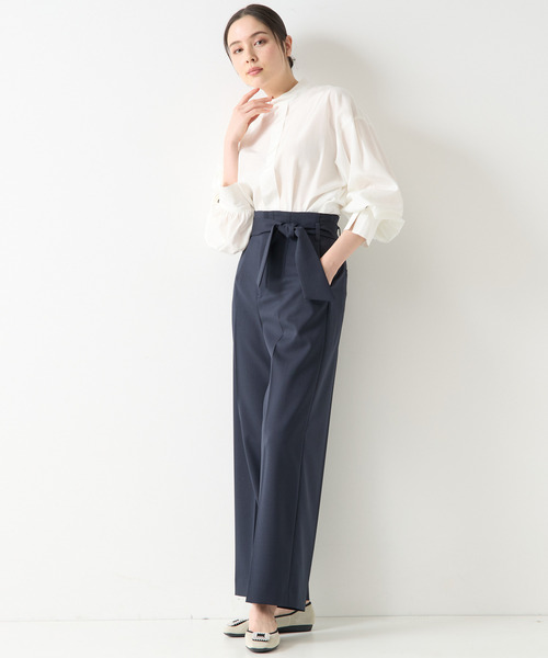 Tiara(ティアラ)の「ハイウエストベルテッドワイドパンツ(セットアップ対応)(その他パンツ・レディース・ネイビー/ベージュ・2/3)」の11枚目の写真