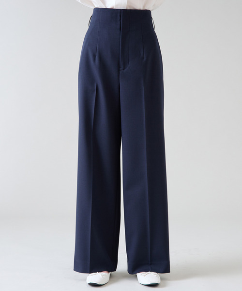 Tiara(ティアラ)の「ハイウエストベルテッドワイドパンツ(セットアップ対応)(その他パンツ・レディース・ネイビー/ベージュ・2/3)」の15枚目の写真