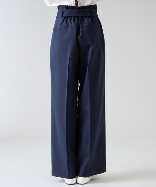 Tiara(ティアラ)の「ハイウエストベルテッドワイドパンツ(セットアップ対応)(その他パンツ・レディース・ネイビー/ベージュ・2/3)」の17枚目の写真