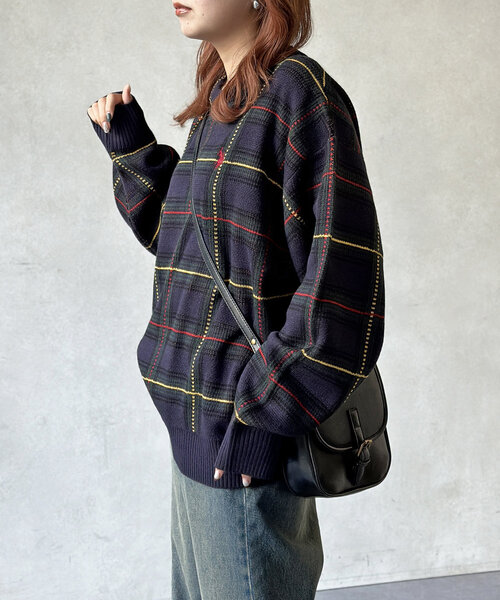 U.S. POLO ASSN.(ユーエスポロアッスン)の「チェッククルーネックニット(ニット/セーター・メンズ・ネイビー/アイボリー・MEDIUM/LARGE)」の15枚目の写真