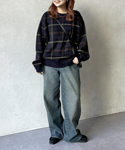 U.S. POLO ASSN.(ユーエスポロアッスン)の「チェッククルーネックニット(ニット/セーター・メンズ・ネイビー/アイボリー・MEDIUM/LARGE)」の22枚目の写真