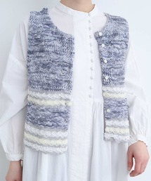 l'atelier du savon | チュール編みこみ お花のベスト(ベスト)