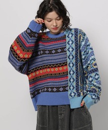 niko and... | リメイク風フェアアイルニットプルオーバー(ニット/セーター)