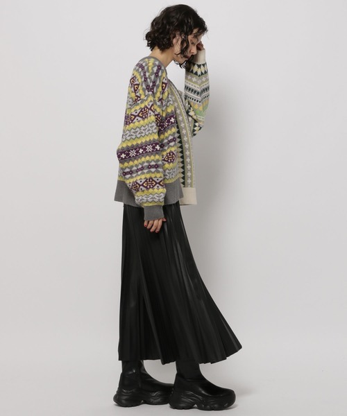 niko and...(ニコアンド)の「リメイク風フェアアイルニットプルオーバー(ニット/セーター・レディース・チャコール/アイボリー/ブルー・MEDIUM/LARGE)」の21枚目の写真