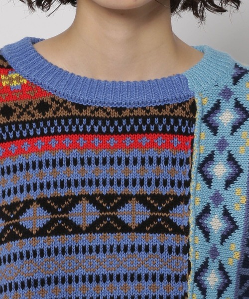 セール】リメイク風フェアアイルニットプルオーバー（ニット