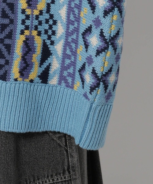niko and...(ニコアンド)の「リメイク風フェアアイルニットプルオーバー(ニット/セーター・レディース・チャコール/アイボリー/ブルー・MEDIUM/LARGE)」の10枚目の写真